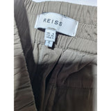 REISS Womens Beige Ruched Elasticated Waist Joggers Trousers Size 8