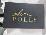 Oh Polly Womens Olive Green Square Toe Sculptural Block Heel Mules Sandals Size 3