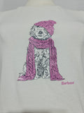 BARBOUR Girls Dog Graphic T-Shirt White Pink Hat Scarf Size 14-15years