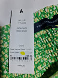 French Connection Cadie Verona Green Dress Smocked Puff Sleeve Midi BNWT Size 14