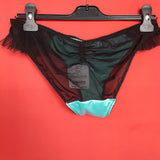 Ann Summers Brazilian Green Black Knickers Panties Size 14.