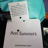 Ann Summers Brazilian Green Black Knickers Panties Size 14.