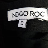 Indigo Roc Mitzy Black Linen Blend Dress Size 12