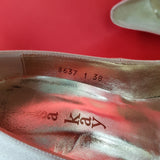 Lisa Kay Satin Silver Peep Toe Heels Shoes Size 5 / 38.