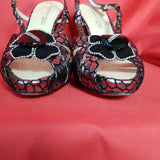 Sabrina Chic Leather Silver Snake Heels Sandals Size 5 / 38.