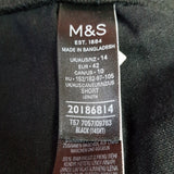 M&S Collection Black Linen Blend Trousers Size 14.
