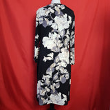 SOLO Black White Floral Print Dress Size 16