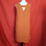 INDIGO ROC Brown Linen Blend Dress Size 12 / 40.