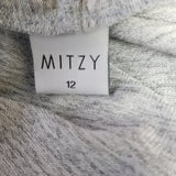 MITZY Grey Open Front Cardigan Size 12.