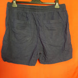 M&S Collection Navy Linen Blend Shorts Size 14.