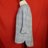 ROMAN Blue Check Cotton Skirt Size 14.