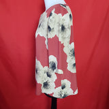 Phase Eight Red White Floral Print Top Size 14.