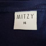 MITZY Navy Cotton T-shirt Size 14