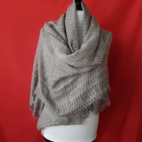 Grey Sequin Scarf