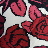 Boden 100% Silk Rose Burgundy Print Size 18.