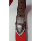Regent Belt Company Red Brown Leather Canvas Belt 34 / 85.