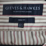 GIEVES & HAWKES Mens Red Mustard Stripe Shirt Size  16.5" /42cm