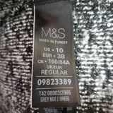 M&S Women's Black White Dress Size 10 / 38