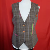 Joe Browns Brown Check Waistcoat Trousers Suit Size 14