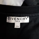 GIVENCHY Junior Black White T-shirt Size 12+ years