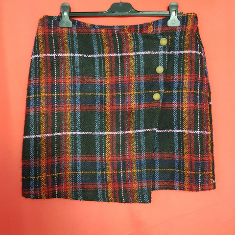 MONSOON Check Multicolour Mini Skirt Size 14.