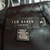 TED BAKER Black White Silk Dress Size 3.