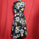 ERDEM Black Floral Print Dress Size 14.
