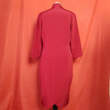 SUZANNAH Burgundy 100% Silk  Dress Size 16.