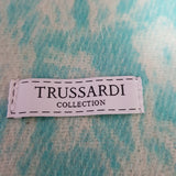 TRUSSARDI Collection Womens Light Blue White Wool Scarf.