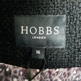 Hobbs Black Tweed Valence Jacket Size 16.