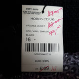 Hobbs Black Tweed Valence Jacket Size 16.