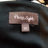 Phase Eight Women's Black White Leaves Print Dress Size 10