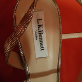 L.K.Bennett Silver Stripe Heels  Sandals Size 4/37