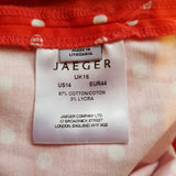 JAEGER Women's Red White Polka Dot Cotton Trousers Size 16