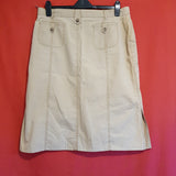 La Strada Beige Cotton Skirt Size 16 UK 44 EU