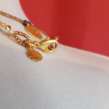 AZUNI Bead necklace, rondelles, yellow metal