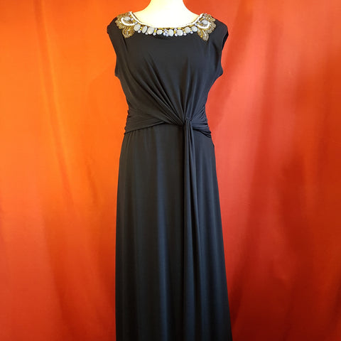 MONSOON Navy Long Occasion Dress Size 14