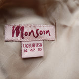MONSOON Women's Beige Long Ocassion Dress Size 14