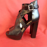 MICHAEL KORS Black Leather High Heels Sandals Size 6/39