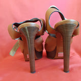 MICHAEL KORS Brown Leather High Heels Sandals Size 6.5/39.5