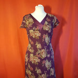 MINOSA Petite Women's Silk Purple  Dress With Jacket Size 12.