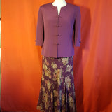 MINOSA Petite Women's Silk Purple  Dress With Jacket Size 12