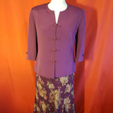 MINOSA Petite Women's Silk Purple  Dress With Jacket Size 12.