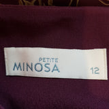 MINOSA Petite Women's Silk Purple  Dress With Jacket Size 12.