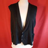 LANVIN Men's Black Jersey 100% Silk Gilet Size S.