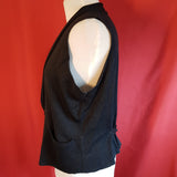 LANVIN Men's Black Jersey 100% Silk Gilet Size S.