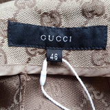 GUCCI Monogram Canvas Leather Piping Skirt Size 46 IT / XL.