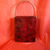 Cartier Paris Red Black Pattern Vintage Trinity Handbag.