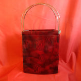 Cartier Paris Red Black Pattern Vintage Trinity Handbag.
