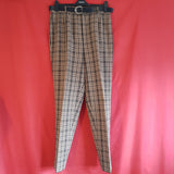 Brandtex Brown Black Check Trousers Blue Size 18